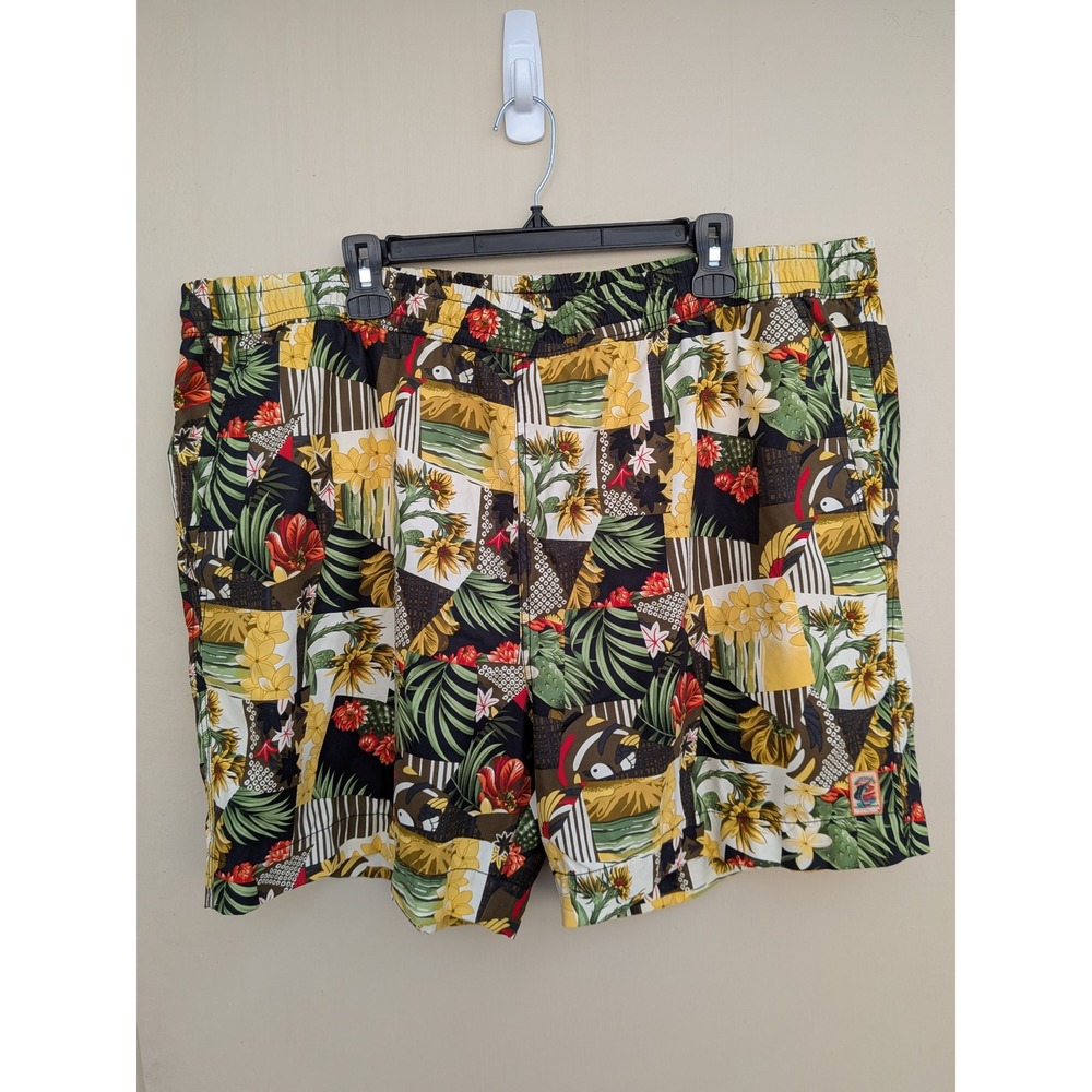 Tommy Bahama Tropical Patchwork Swim Trunks Shorts Men's XXL